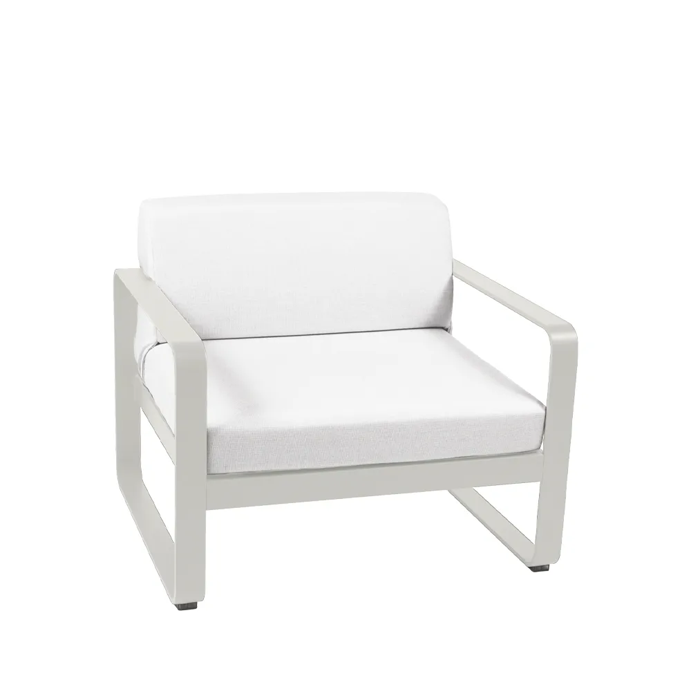 Bellevie lenestol, Clay grey (grå), off-white pute Fermob