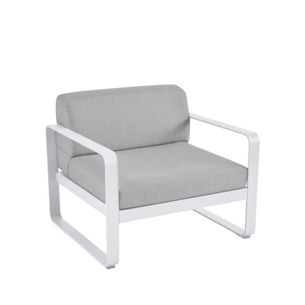 Bellevie lenestol, Cotton white (hvit), flannel grey pute Fermob