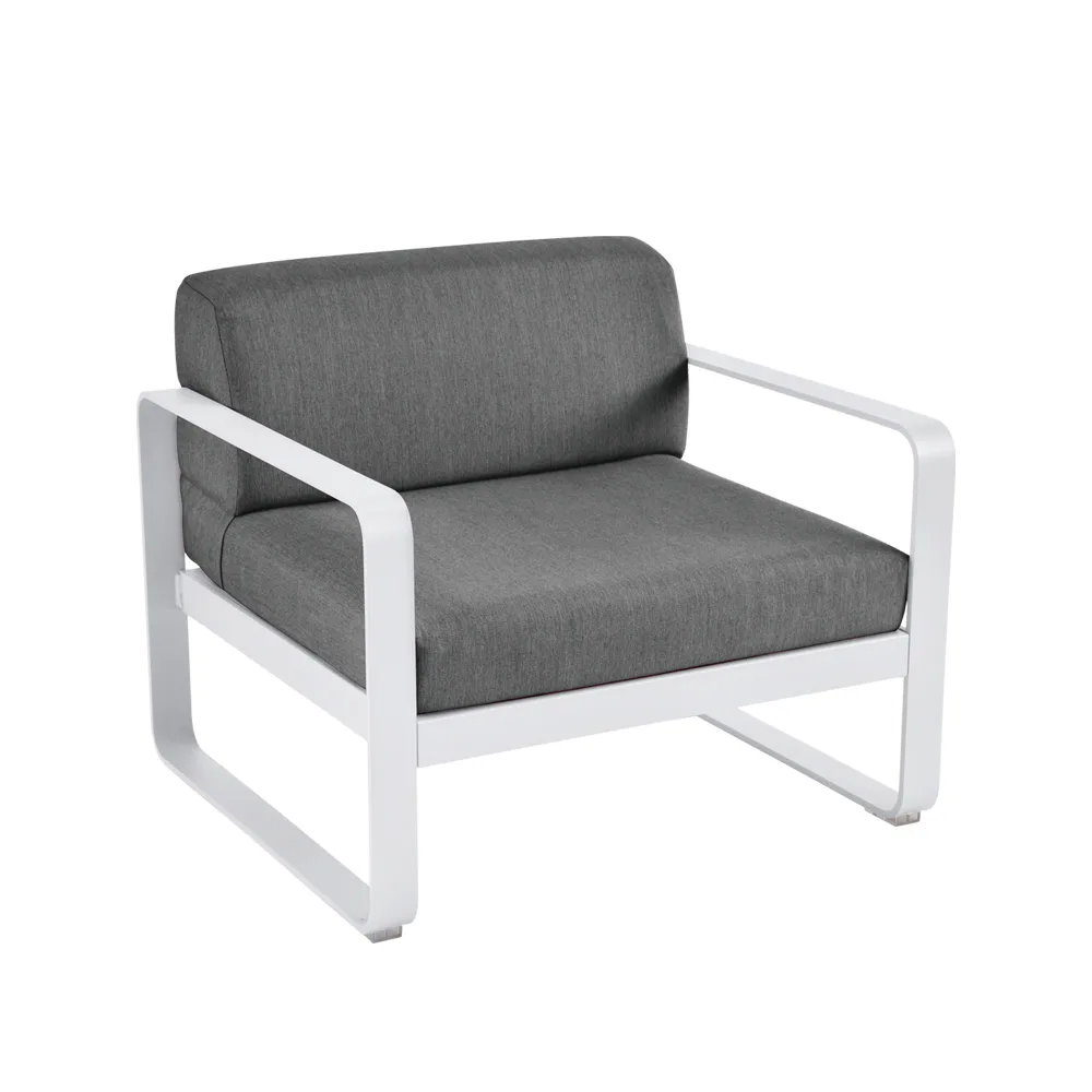 Bellevie lenestol, Cotton white (hvit), graphite grey pute Fermob