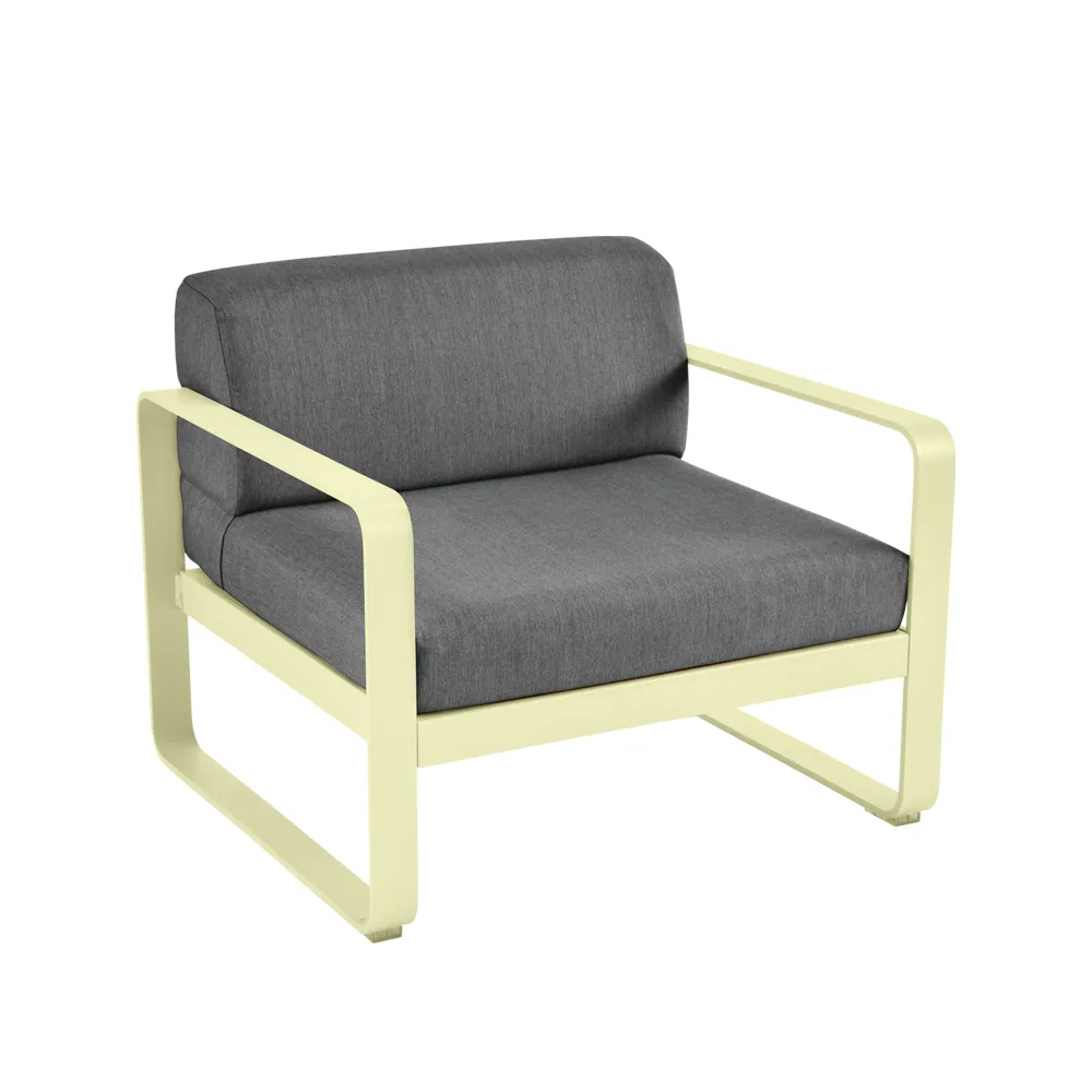 Bellevie lenestol, Frosted lemon (gul), graphite grey pute Fermob