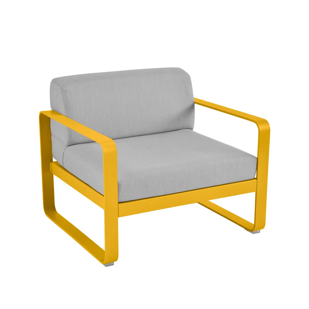Bellevie lenestol, Honey (gul), flannel grey pute Fermob