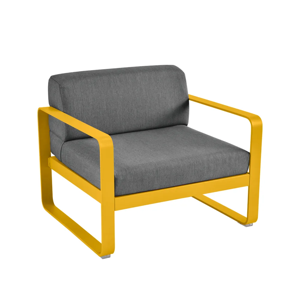 Bellevie lenestol, Honey (gul), graphite grey pute Fermob