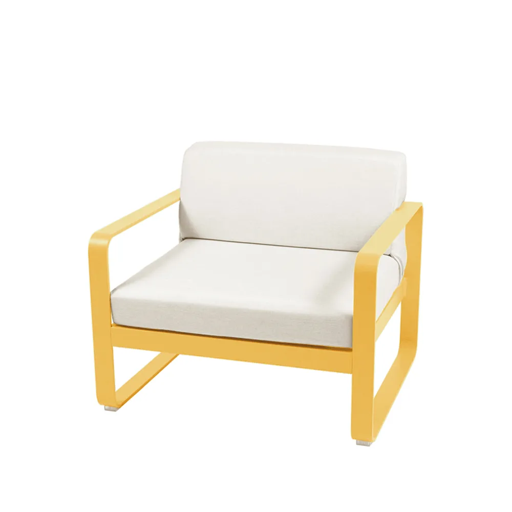 Bellevie lenestol, Honey (gul), off-white pute Fermob