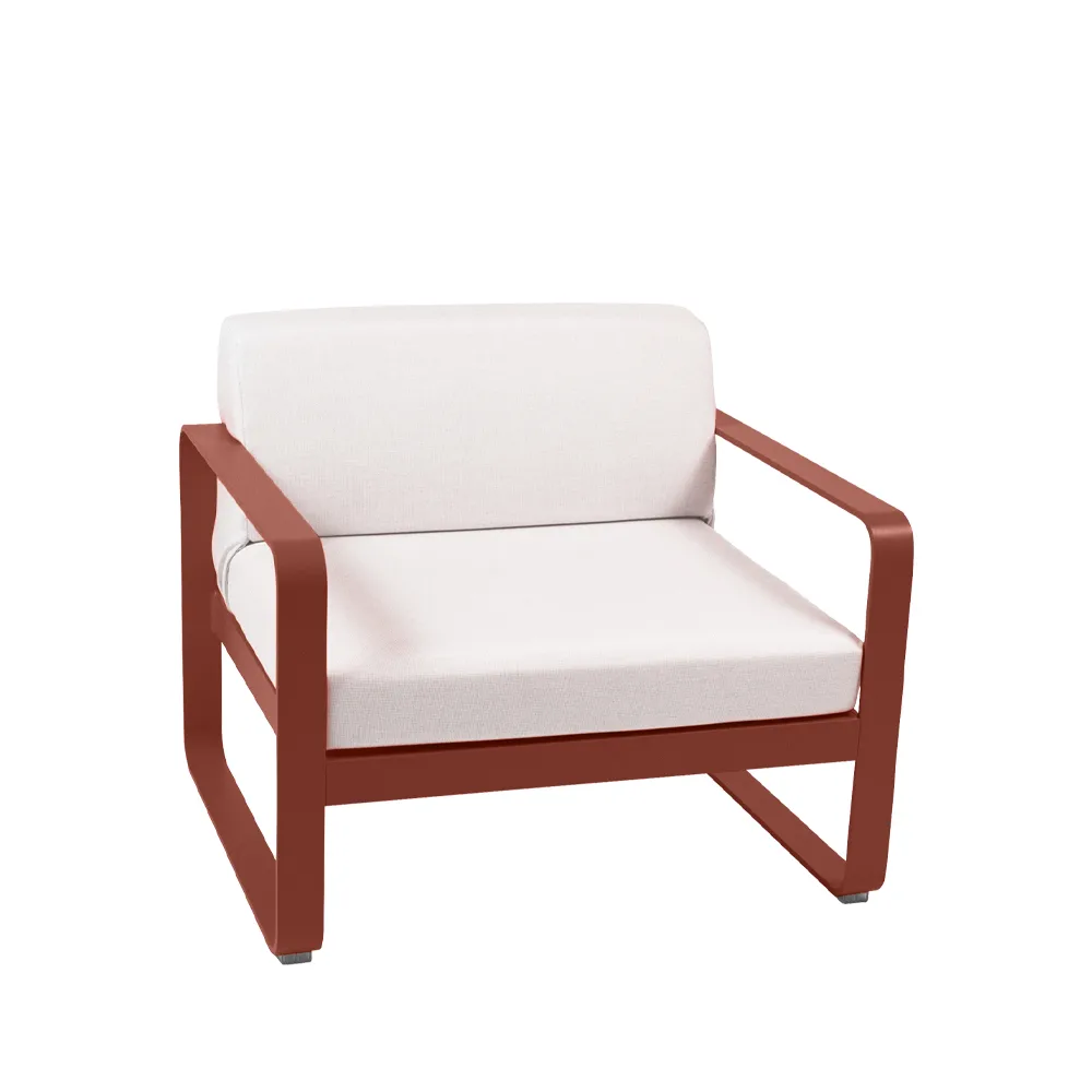 Bellevie lenestol, Red ochre (rød), off-white pute Fermob