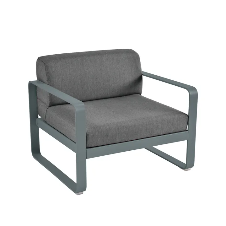 Bellevie lenestol - Storm grey (grå), graphite grey pute - Fermob