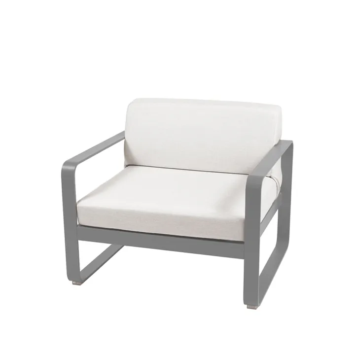 Bellevie lenestol - Storm grey (grå), off-white pute - Fermob