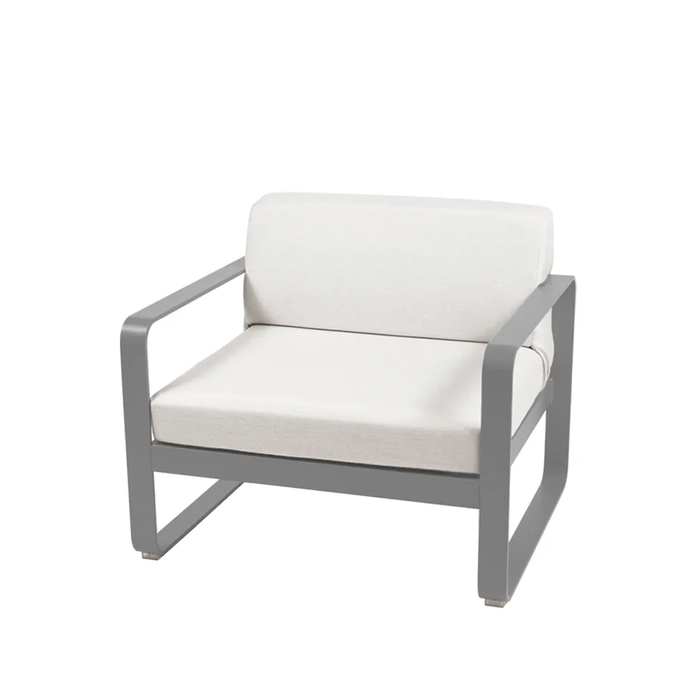 Bellevie lenestol, Storm grey, off-white pute Fermob