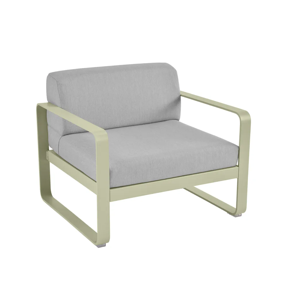 Bellevie lenestol, Willow green (grønn), flannel grey pute Fermob