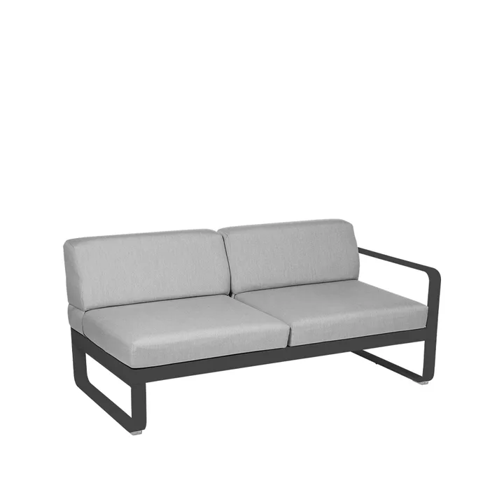 Bellevie Right modulsofa - 2-seters Anthracite (grå), flannel grey pute - Fermob