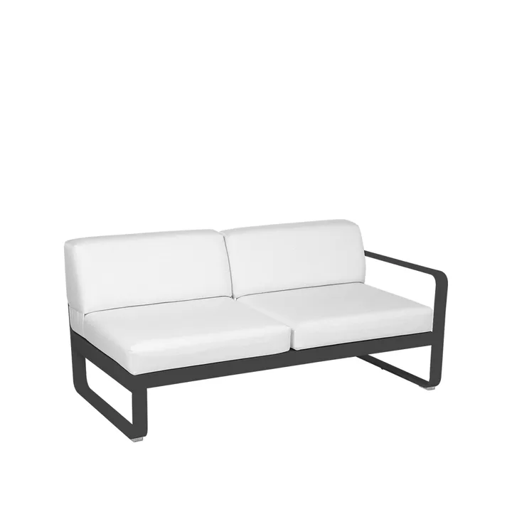 Bellevie Right modulsofa - 2-seters Anthracite (grå), off-white pute - Fermob