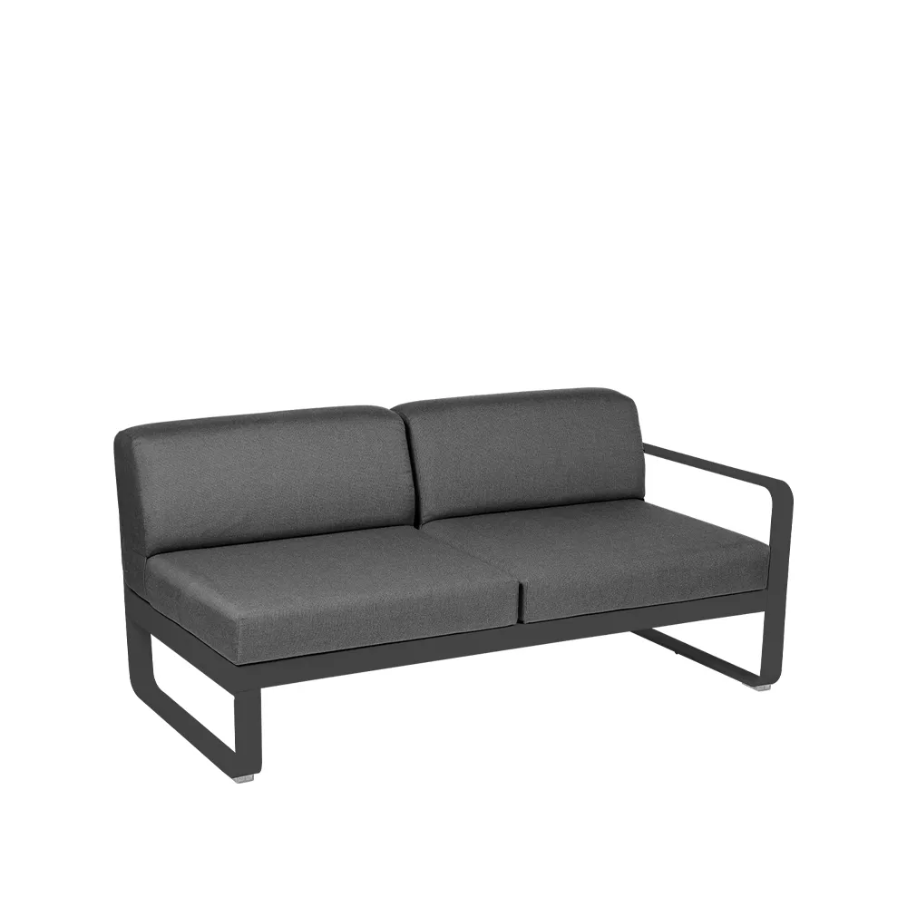 Bellevie Right modulsofa, 2-seters Anthracite, graphite grey pute Fermob