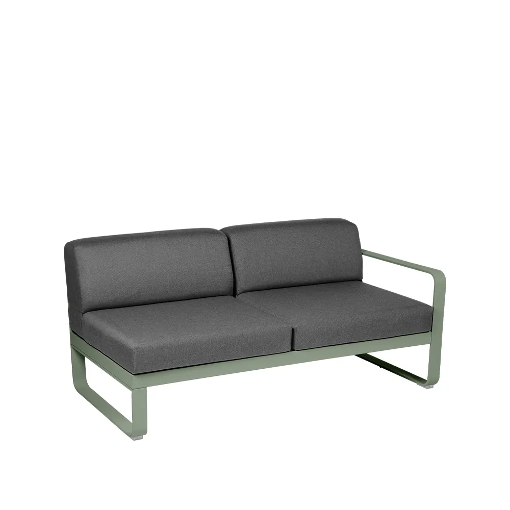 Bellevie Right modulsofa, 2-seters Cactus, graphite grey pute Fermob