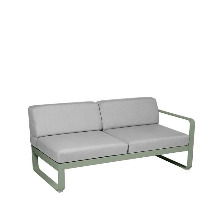 Bellevie Right modulsofa - 2-seters Cactus (grønn), flannel grey pute - Fermob