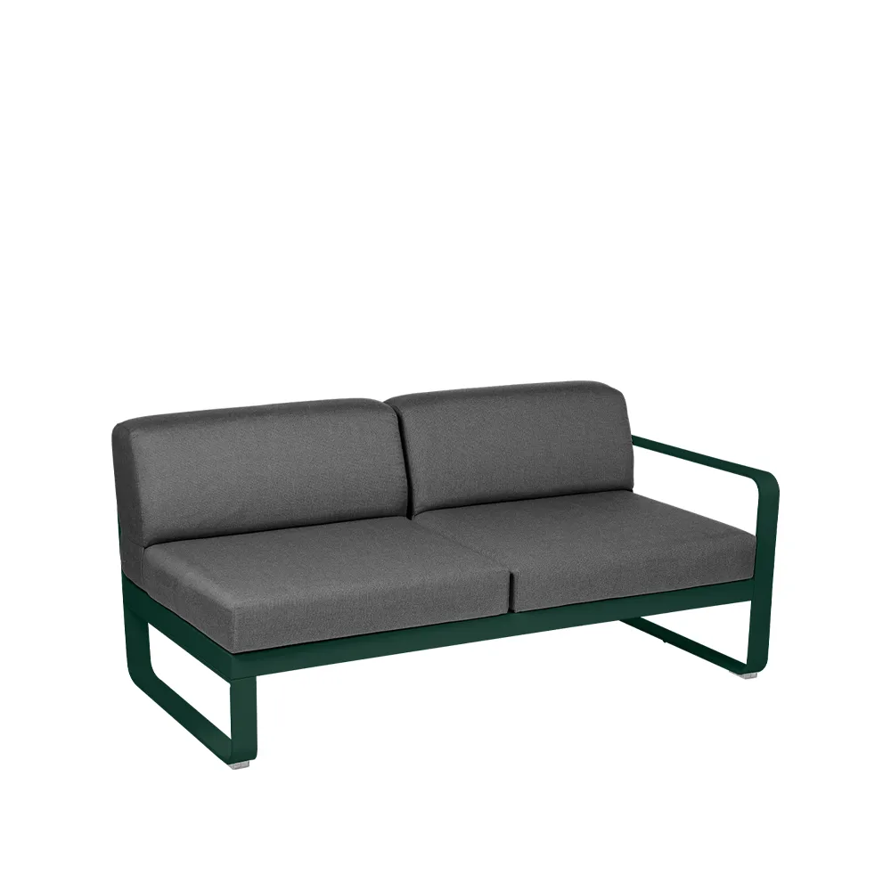 Bellevie Right modulsofa, 2-seters Cedar green, graphite grey pute Fermob