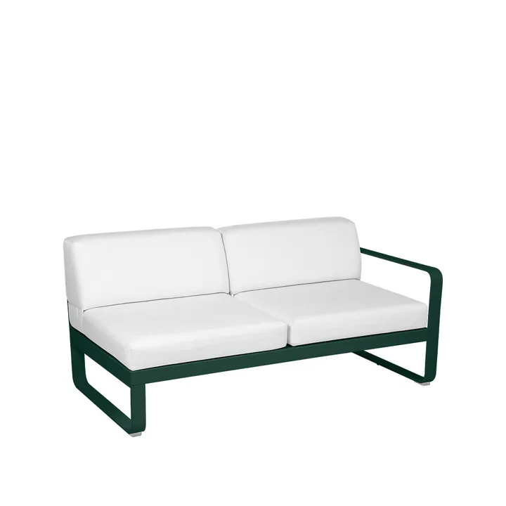 Bellevie Right modulsofa - 2-seters Cedar green (grønn), off-white pute - Fermob
