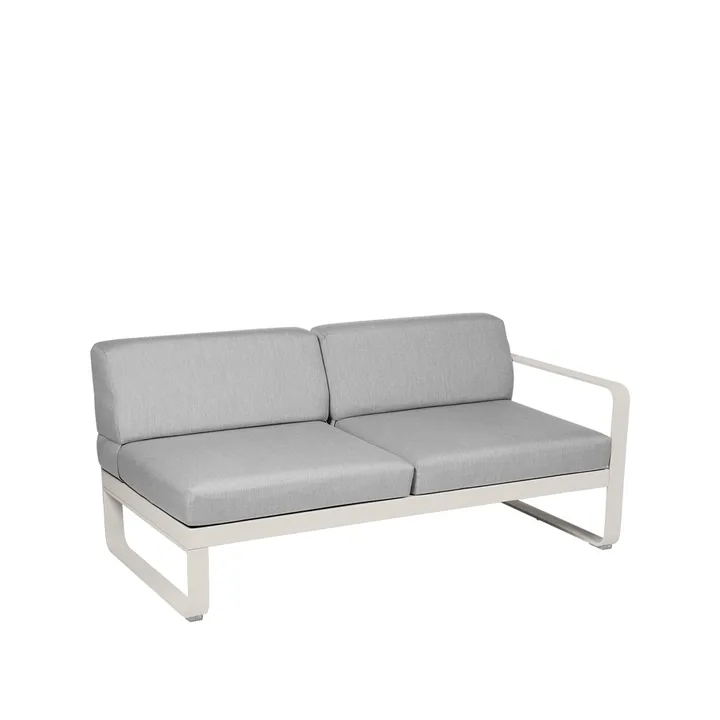 Bellevie Right modulsofa - 2-seters Clay grey (grå), flannel grey pute - Fermob
