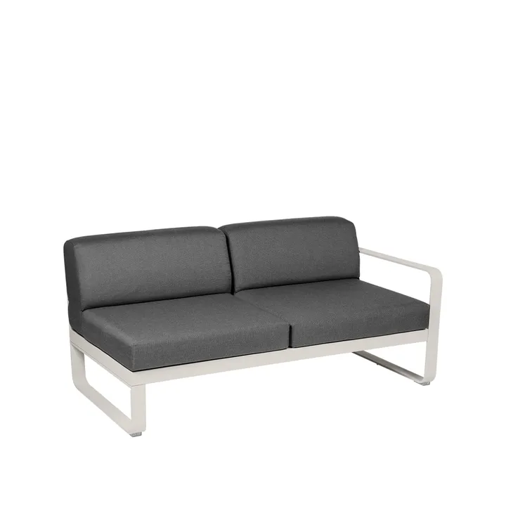 Bellevie Right modulsofa - 2-seters Clay grey (grå), graphite grey pute - Fermob
