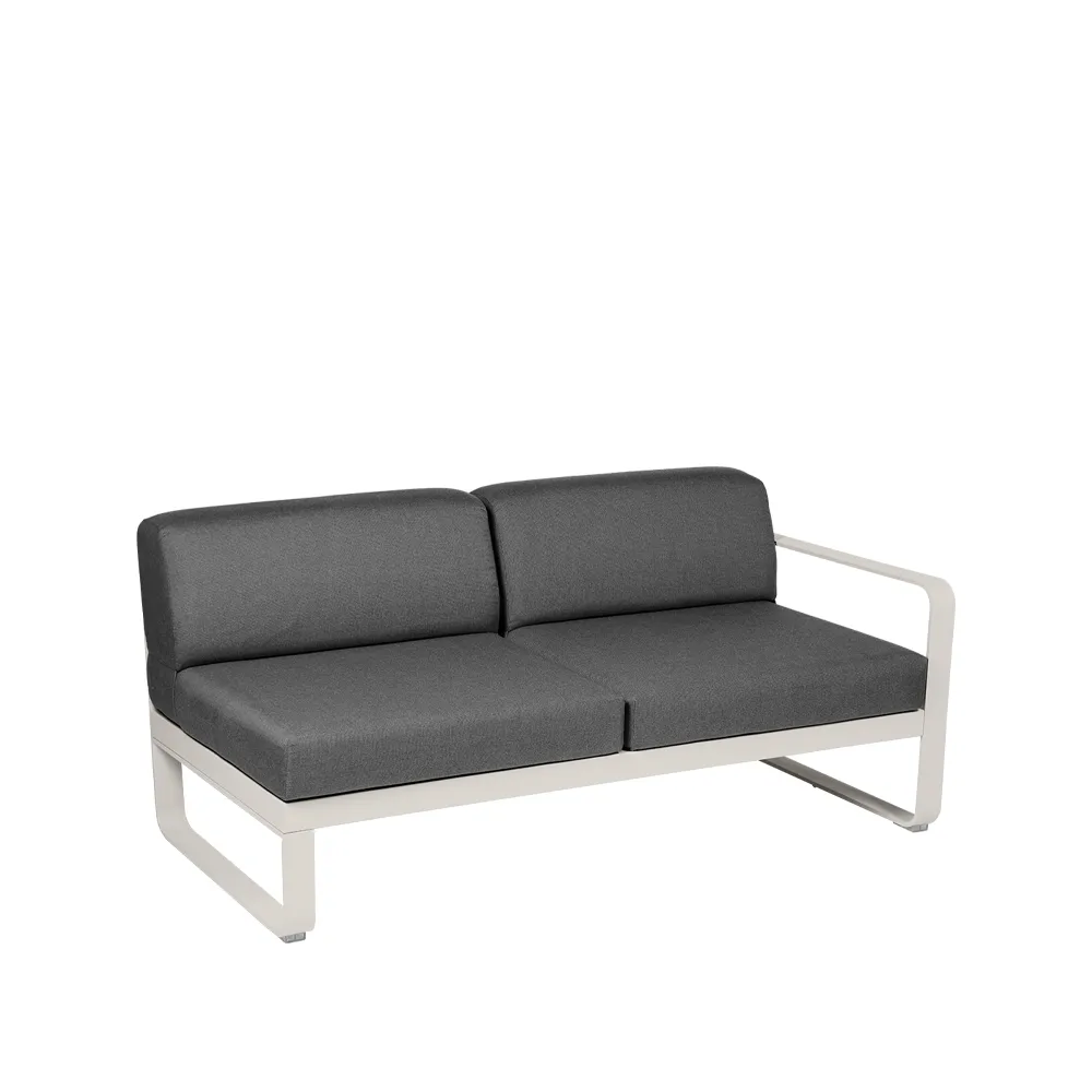 Bellevie Right modulsofa, 2-seters Clay grey, graphite grey pute Fermob