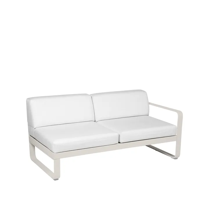 Bellevie Right modulsofa - 2-seters Clay grey, off-white pute - Fermob