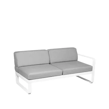 Bellevie Right modulsofa - 2-seters cotton white, flannel grey pute/dyne - Fermob