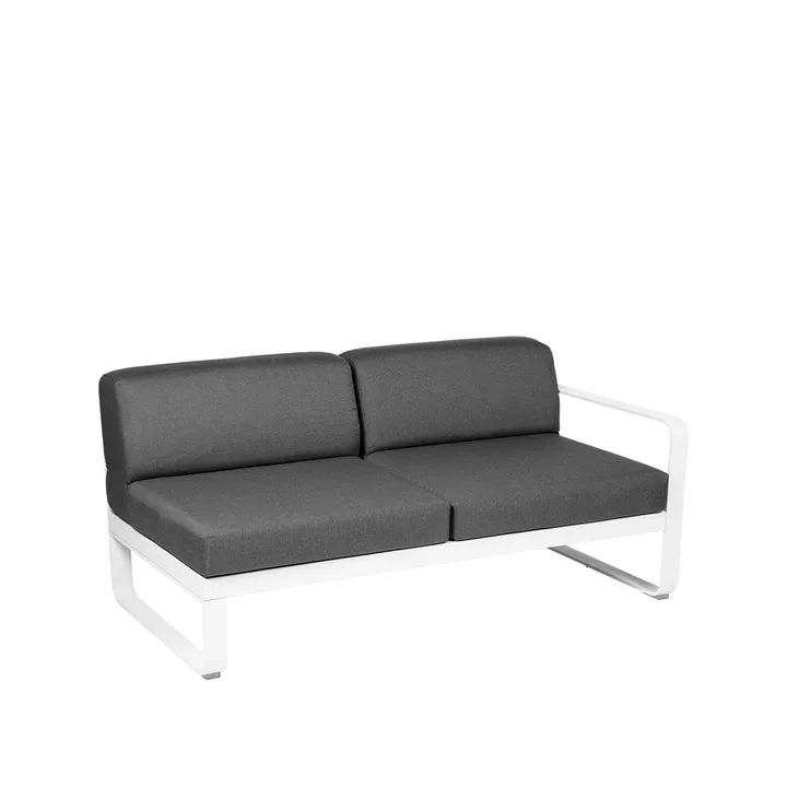 Bellevie Right modulsofa - 2-seters Cotton white (hvit), graphite grey pute - Fermob