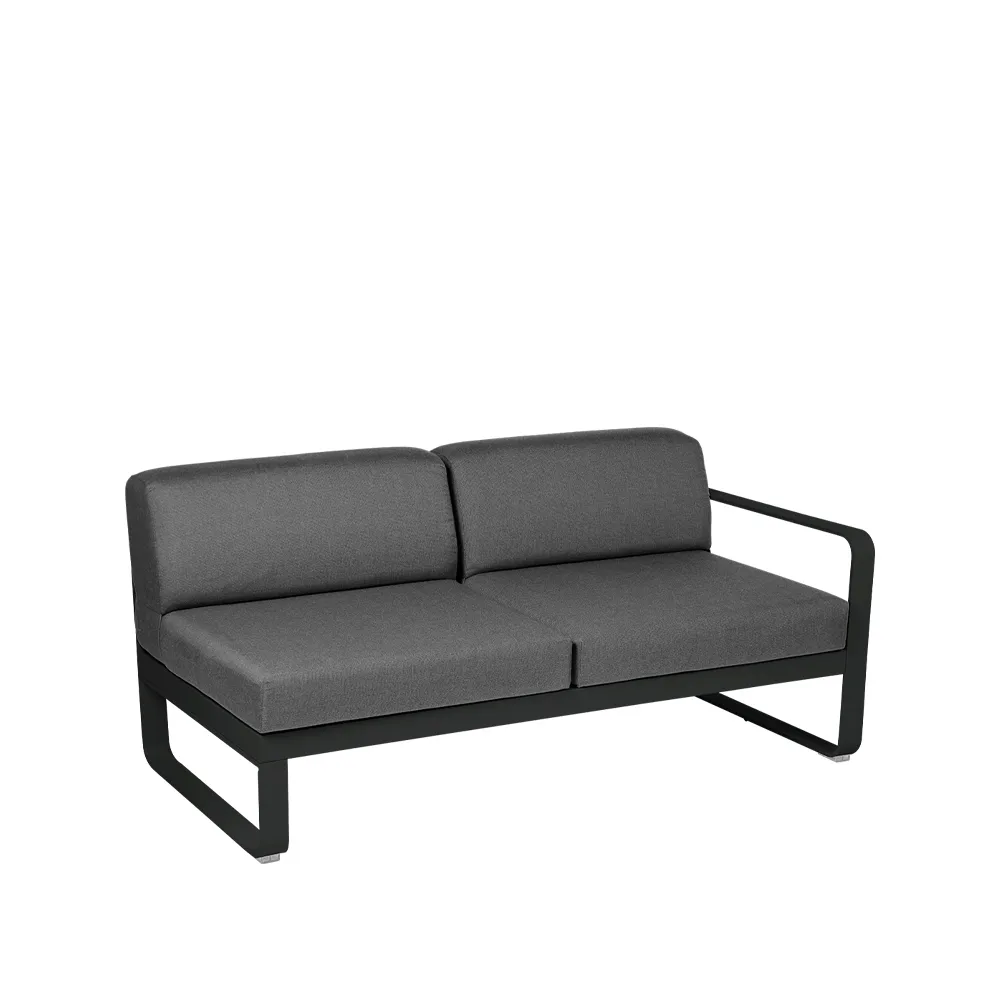 Bellevie Right modulsofa, 2-seters liquorice, graphite grey pute Fermob