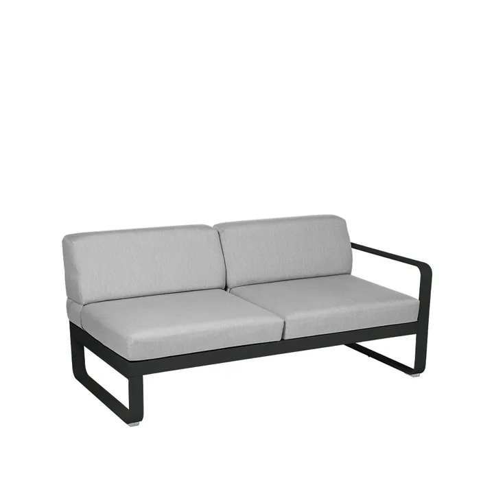 Bellevie Right modulsofa - 2-seters Liquorice (svart), flannel grey pute - Fermob