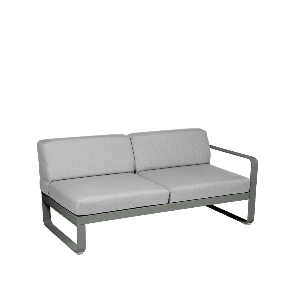 Bellevie Right modulsofa, 2-seters Rosemary, flannel grey pute Fermob
