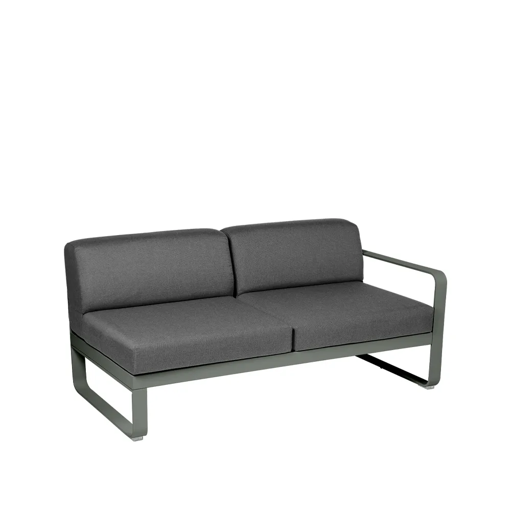 Bellevie Right modulsofa, 2-seters Rosemary, graphite grey pute Fermob
