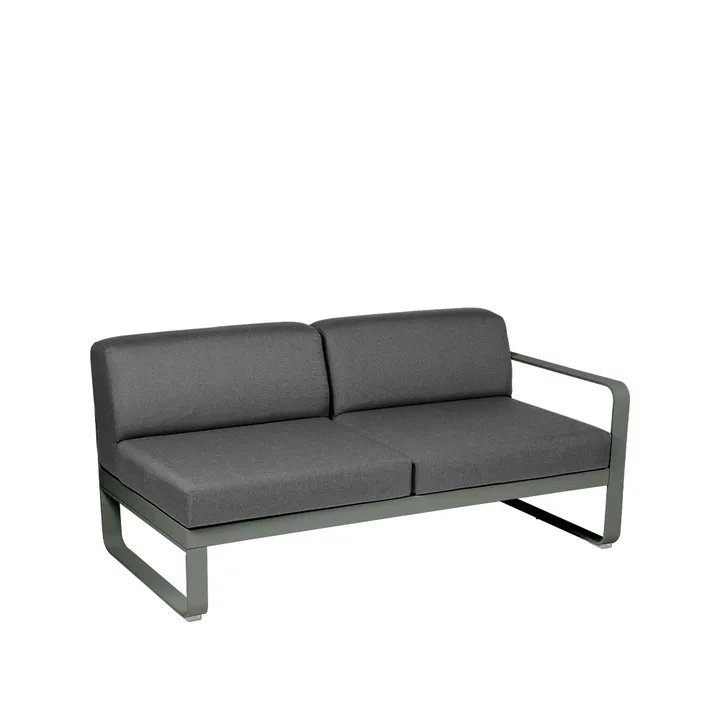 Bellevie Right modulsofa - 2-seters Rosemary, graphite grey pute - Fermob