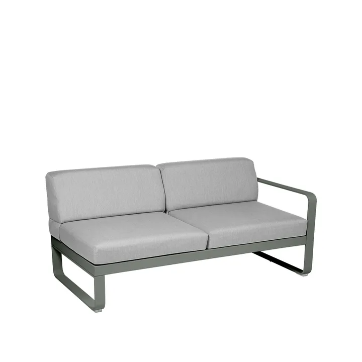 Bellevie Right modulsofa - 2-seters Rosemary (grønn), flannel grey pute - Fermob