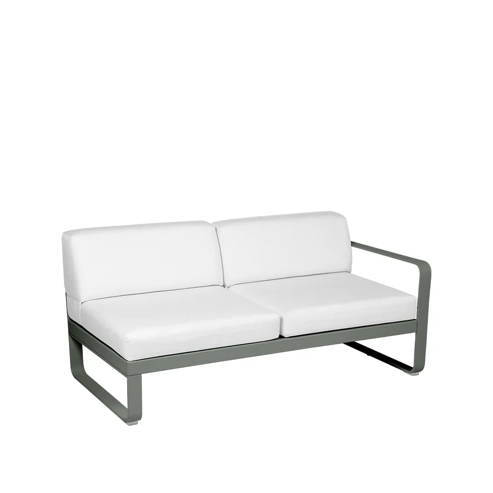 Bellevie Right modulsofa, 2-seters Rosemary (grønn)-off-white pute Fermob