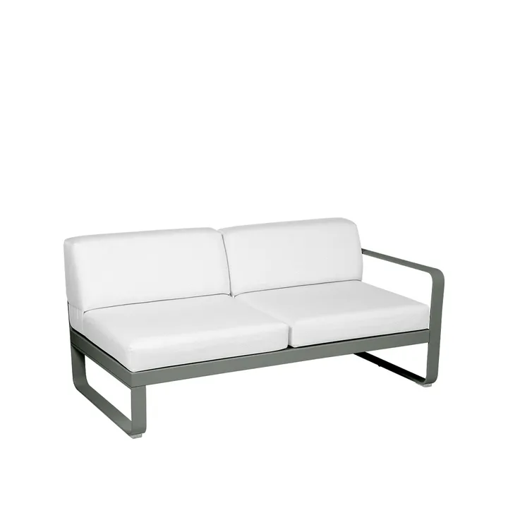 Bellevie Right modulsofa - 2-seters Rosemary (grønn)-off-white pute - Fermob