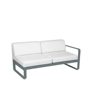 Bellevie Right modulsofa - 2-seters storm grey, off-white pute - Fermob