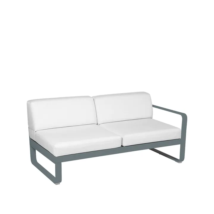 Bellevie Right modulsofa - 2-seters storm grey, off-white pute - Fermob