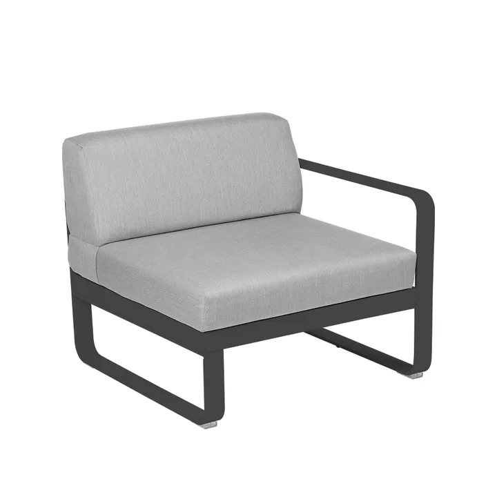 Bellevie Right modulsofa - Anthracite (grå), flannel grey pute, 1-seter - Fermob