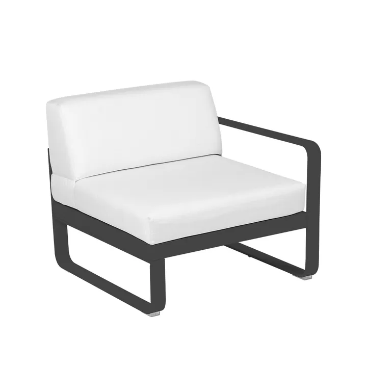 Bellevie Right modulsofa - Anthracite (grå), off-white pute, 1-seter - Fermob
