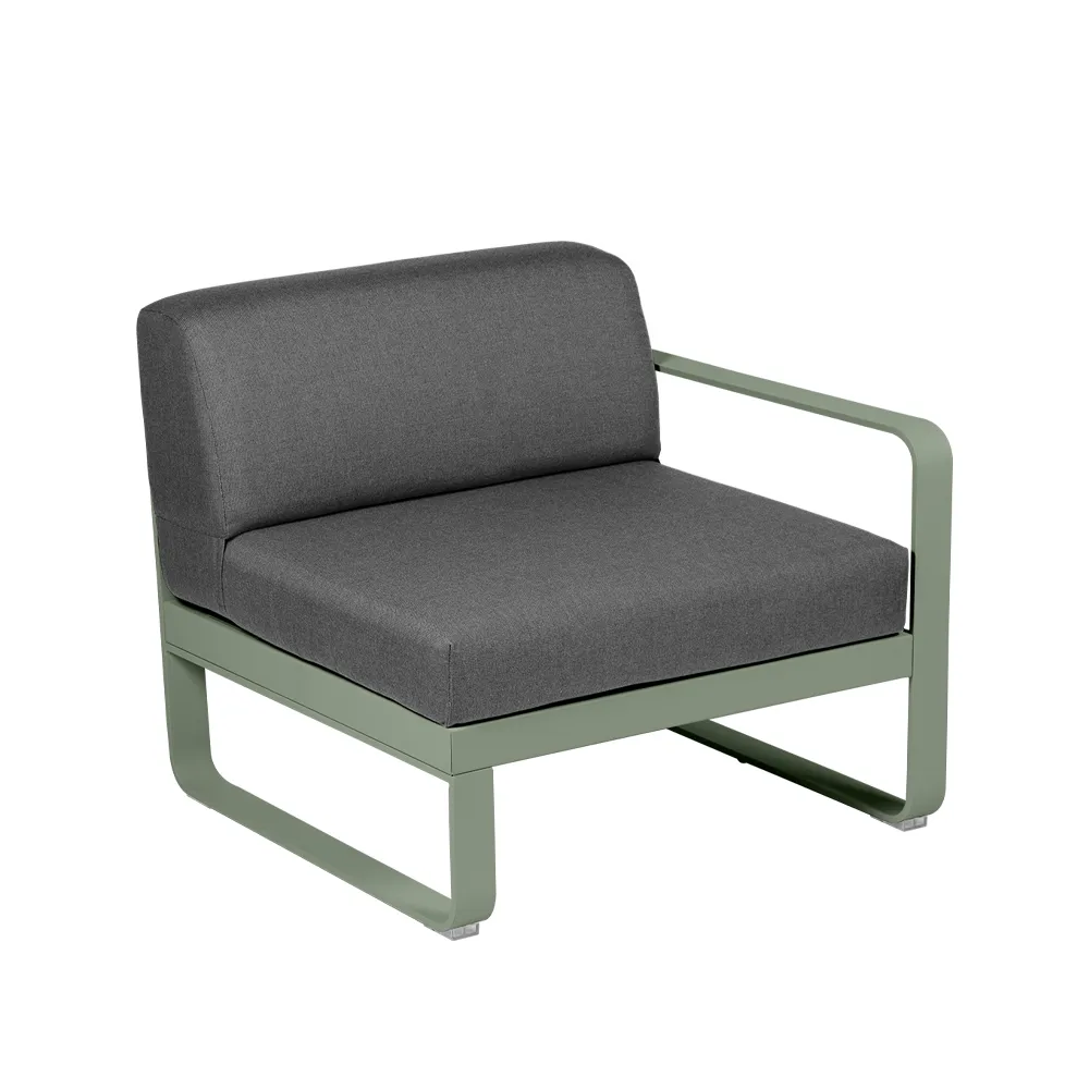 Bellevie Right modulsofa, Cactus, graphite grey pute, 1-seter Fermob