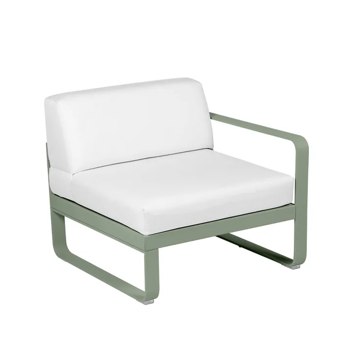 Bellevie Right modulsofa - Cactus (grønn), off-white pute, 1-sete - Fermob