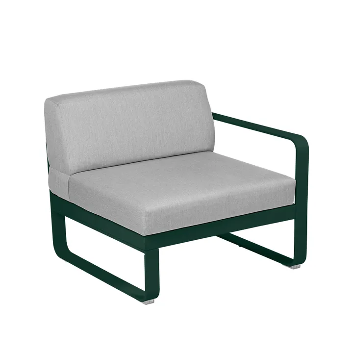 Bellevie Right modulsofa - Cedar green, flannel grey pute, 1-seter - Fermob
