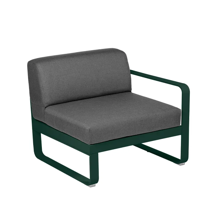 Bellevie Right modulsofa - Cedar green, graphite grey pute, 1-seter - Fermob
