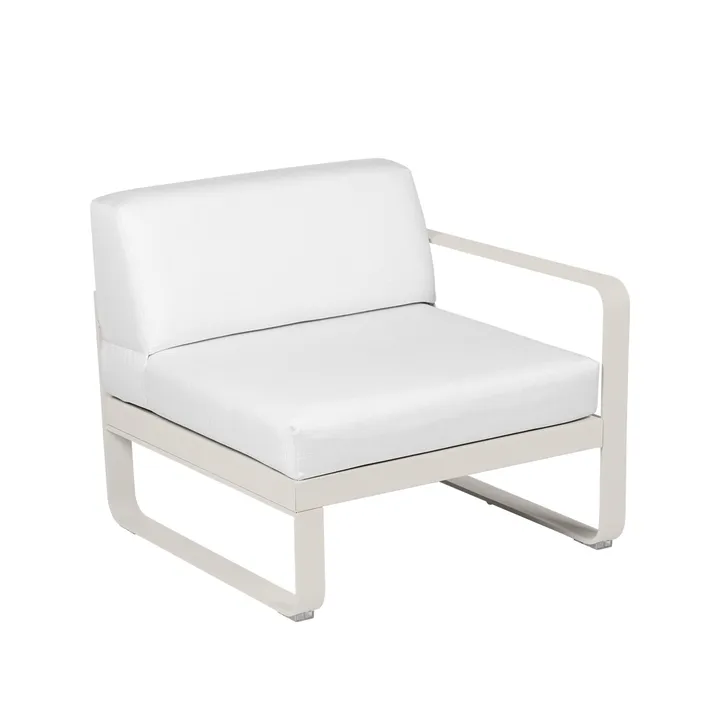 Bellevie Right modulsofa - Clay grey (grå), off-white pute, 1-seter - Fermob