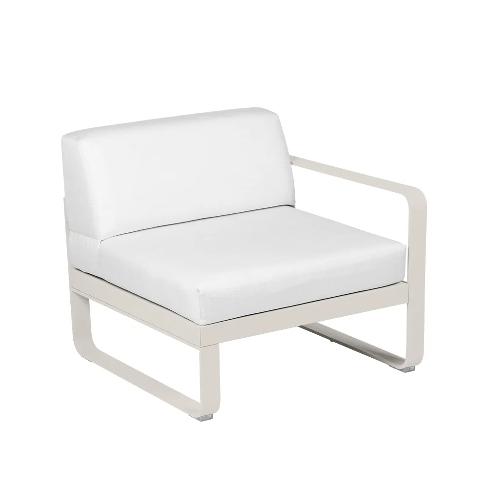 Bellevie Right modulsofa, Clay grey, off-white pute, 1-seter Fermob