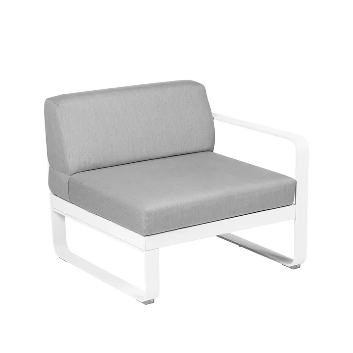Bellevie Right modulsofa - Cotton white (hvit), flannel grey pute, 1-seter - Fermob
