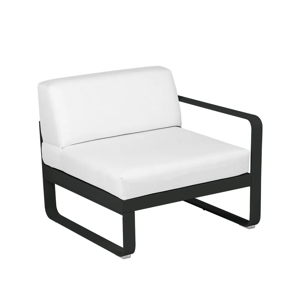 Bellevie Right modulsofa, Liquorice, off-white pute, 1-sete Fermob