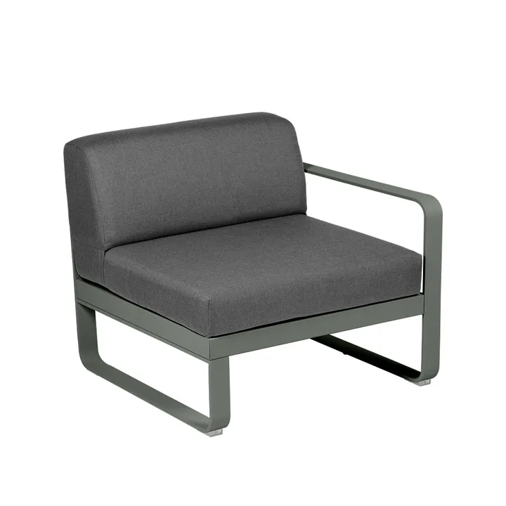 Bellevie Right modulsofa - Rosemary (grønn), graphite grey pute, 1-seter - Fermob