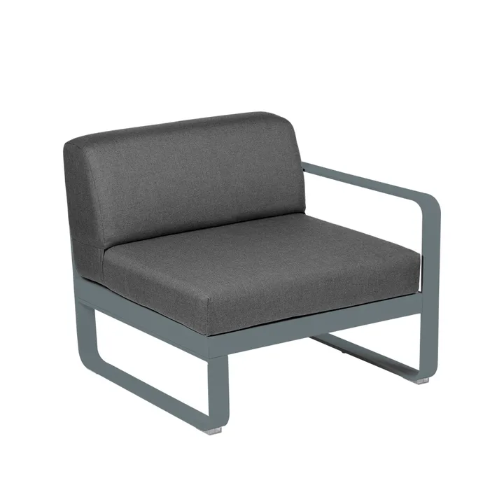 Bellevie Right modulsofa - Storm grey (grå), graphite grey pute, 1-seter - Fermob