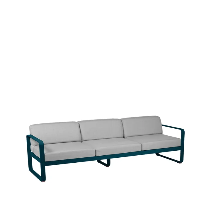 Bellevie sofa - 3-seters Acapulco blue, flannel grey pute - Fermob