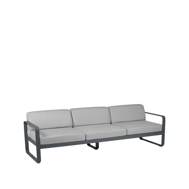 Bellevie sofa - 3-seters Anthracite (grå), flannel grey pute - Fermob