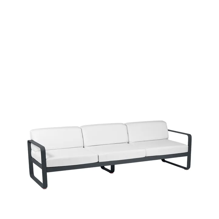 Bellevie sofa - 3-seters Anthracite (grå), off-white pute - Fermob